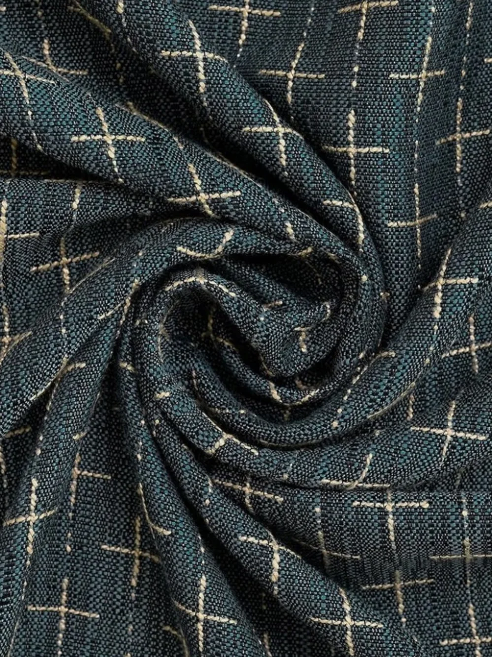 Blue Crosshatch Dining Tablecloth - Classic Textured Design 60x104